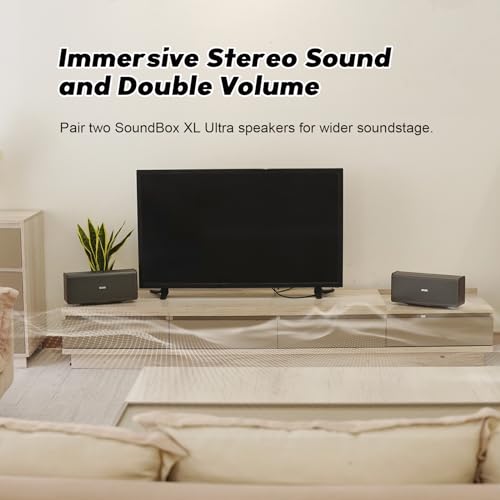 DOSS SoundBox Ultra Bluetooth Speaker with 2.1 Sound Channel Audio, 80W Superior Sound with Deep Bass, Two DSP Technologies, 18H Playtime, Bluetooth 5.3, Wireless Speaker for Home, Office,Bedroom-Gold