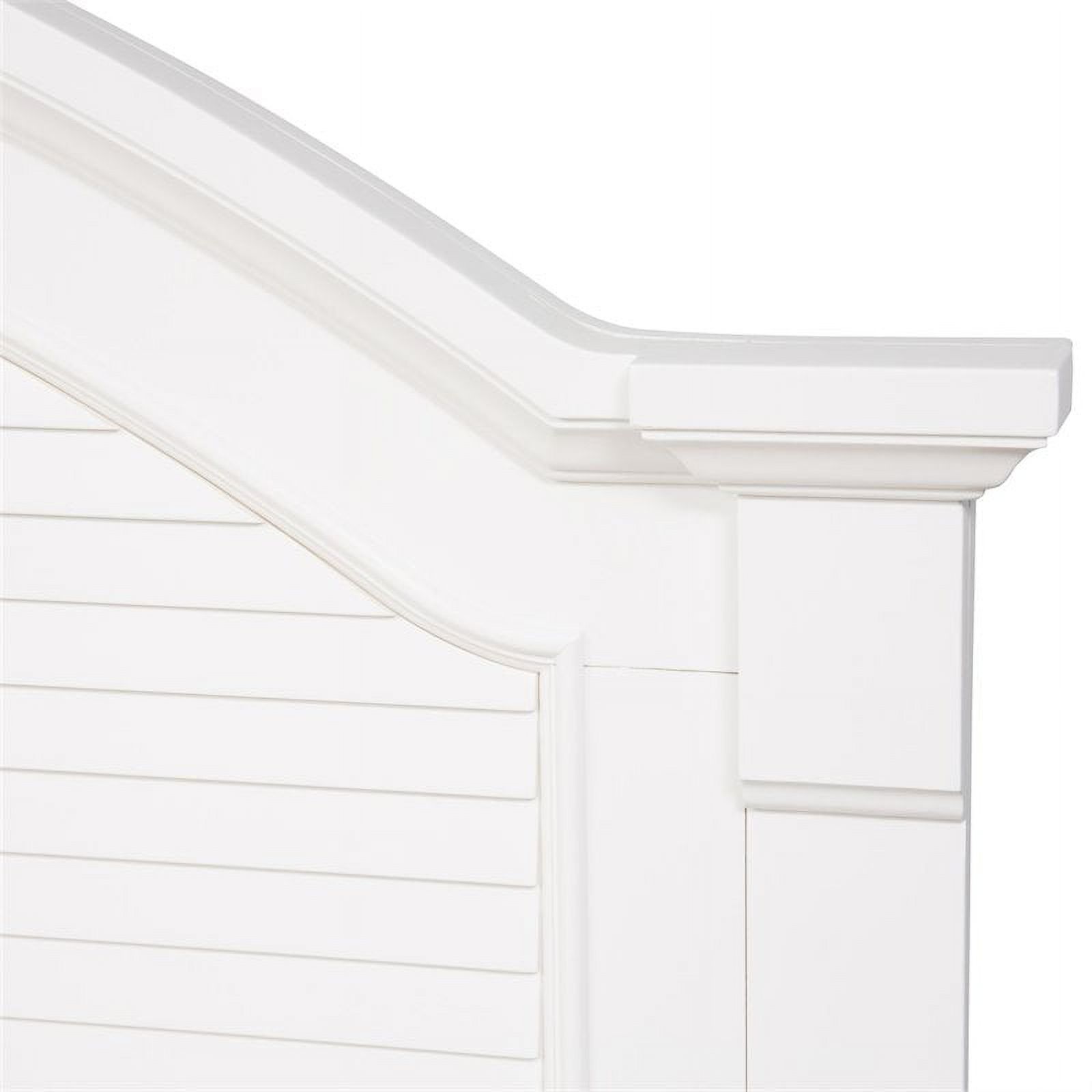Bowery Hill Arched Crown Farmhouse Wood Queen Panel Headboard in White