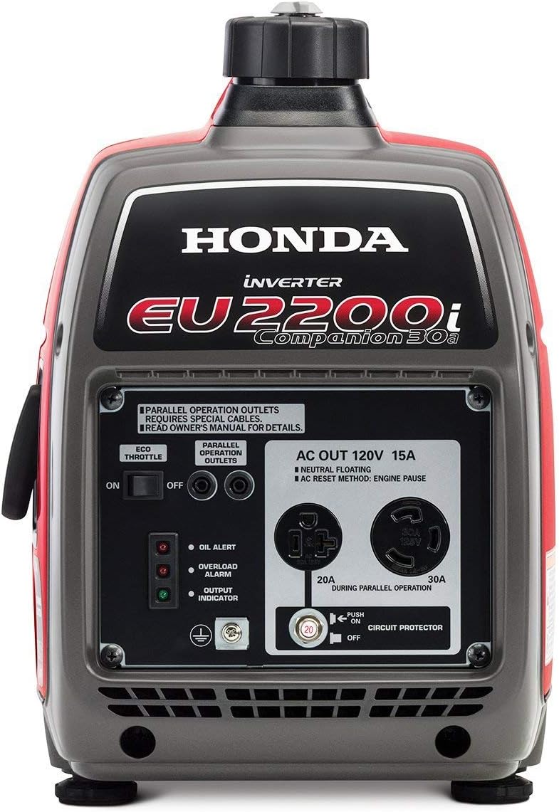 Honda EU2200ITAN1 2200-Watt 120-Volt Companion Super Quiet Portable Inverter Generator with CO-Minder - 49-State