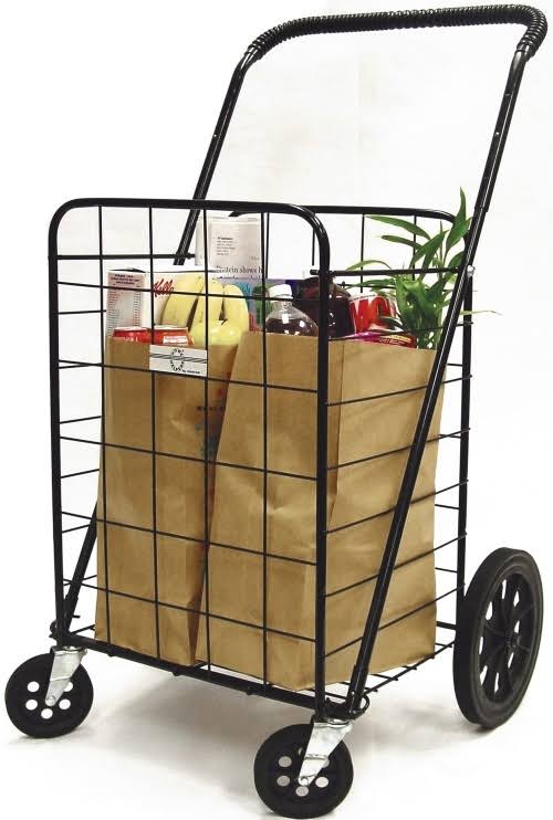 Faucet Queen Super Deluxe Swiveler Shopping Cart, Black