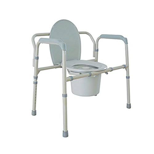 Healthline Heavy Duty Commode Bariatric, Medical Bedside Folding Bariatric Commode Chair Toilet for Elderly Seniors Disabled, Wi