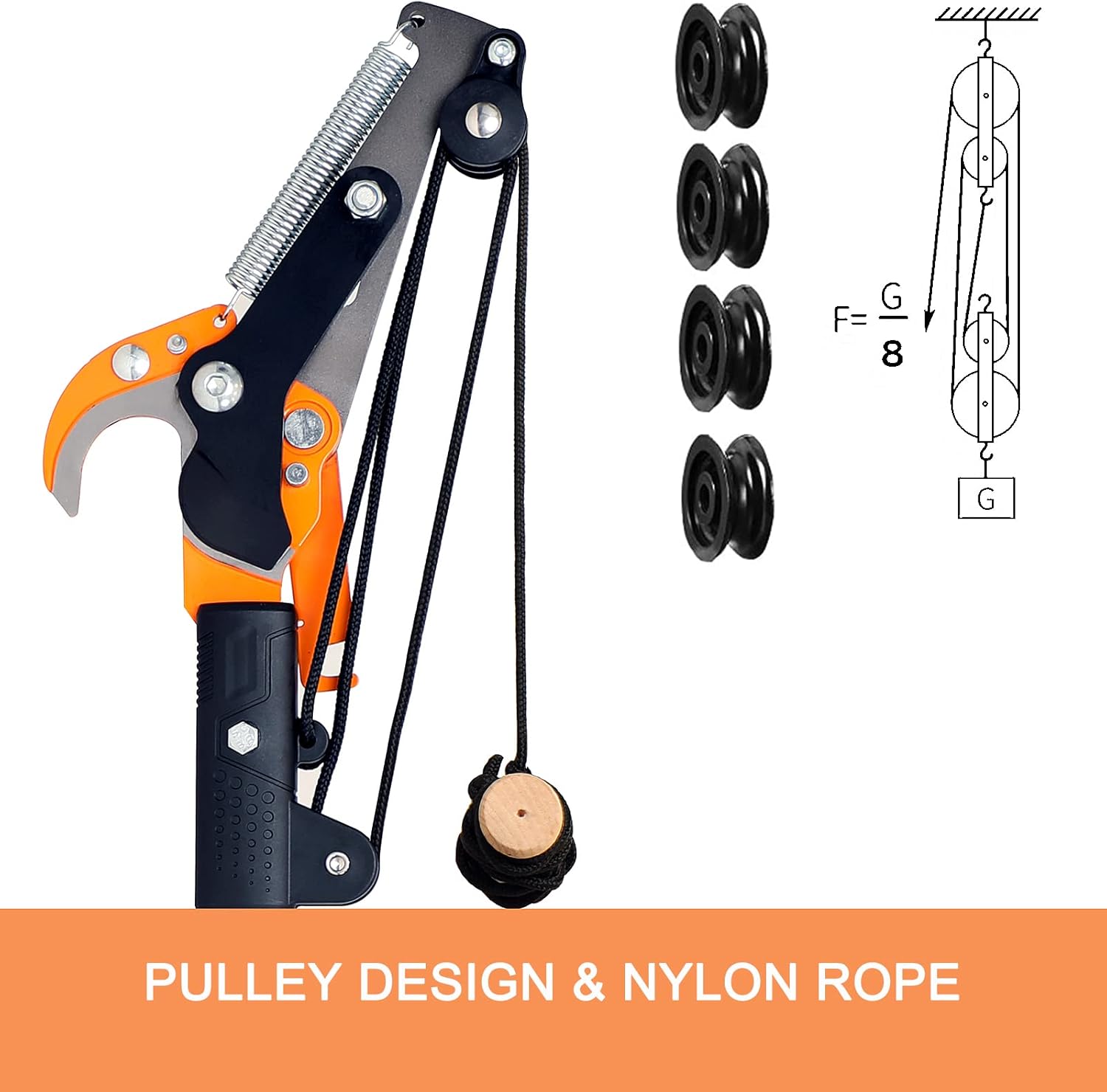 GARCARE Pole Saws for Tree trimming & Tree Pruner Extendable 2 in 1 with 3/4'' Cutting Capacity, Adjustable Length 4.6-7 foot