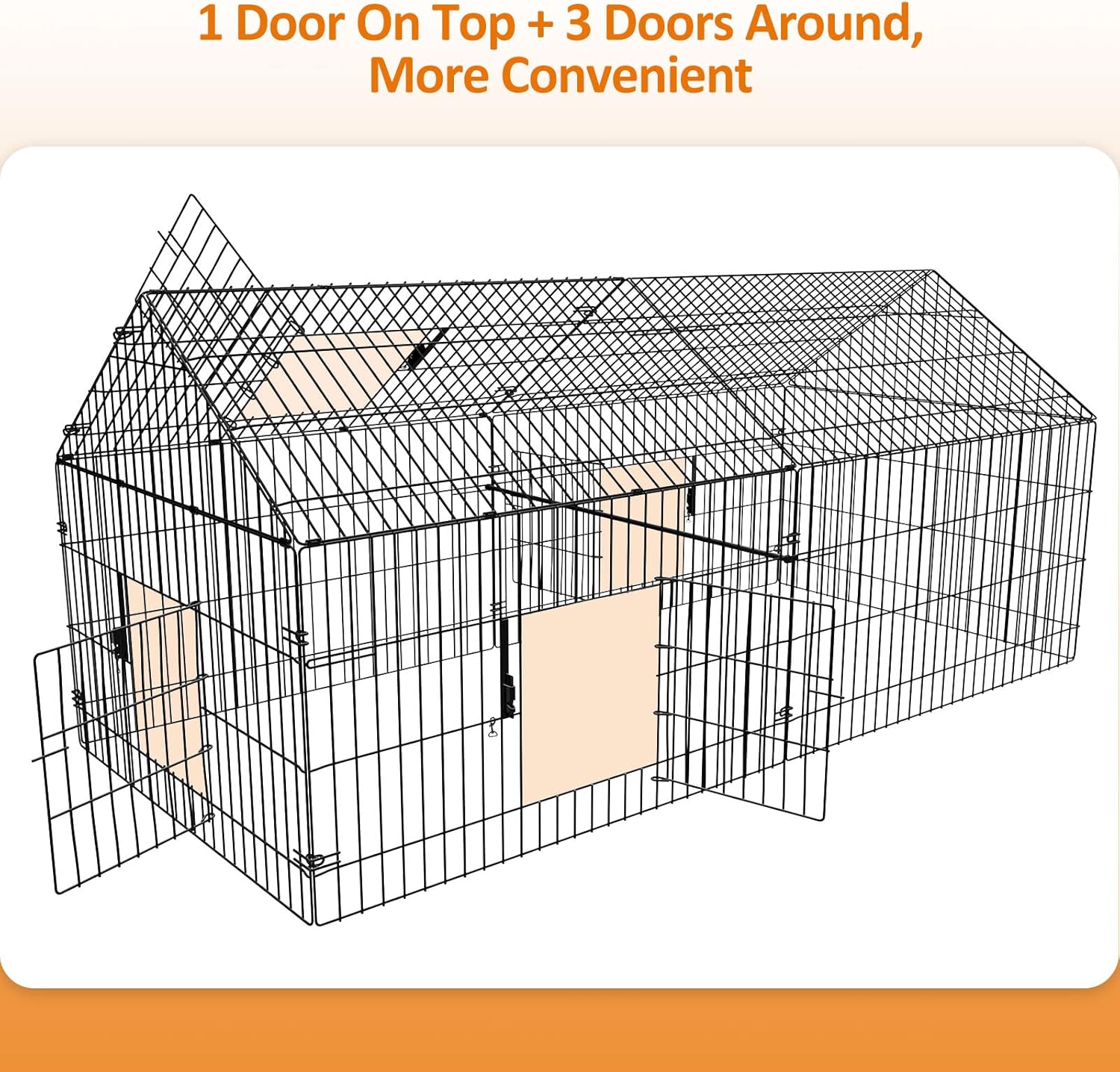 Metal Chicken Coop 86"×40"×39" Chicken Runs for Yard with Cover Chicken Playpen Enclosure Chicken Pen Kennel Duck CoopCage for Outdoor Backyard Farm Rabbit Small Animal Dog Poultry Cat Hutch