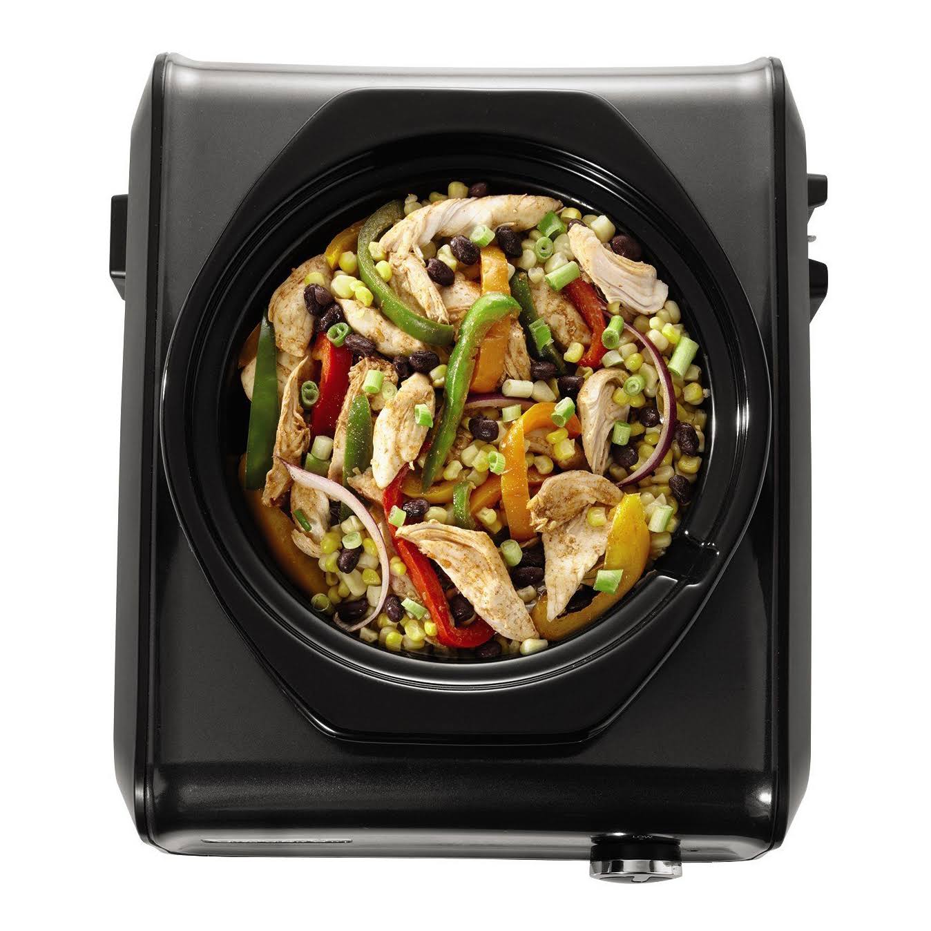 Crock-pot 2 PC Hook Up Connectable 2 qt Roundu0026 5 qt Oval Black SCCPMDPK25-CH