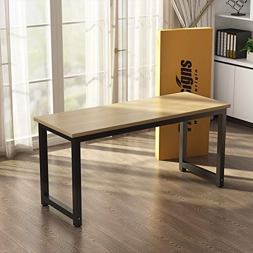 Tribesigns Modern Computer Desk, 63 x 31.5 inch Large Executive Office Desk Computer Table Study Writing Desk Workstation for Home Office, Spliced Desktop, White