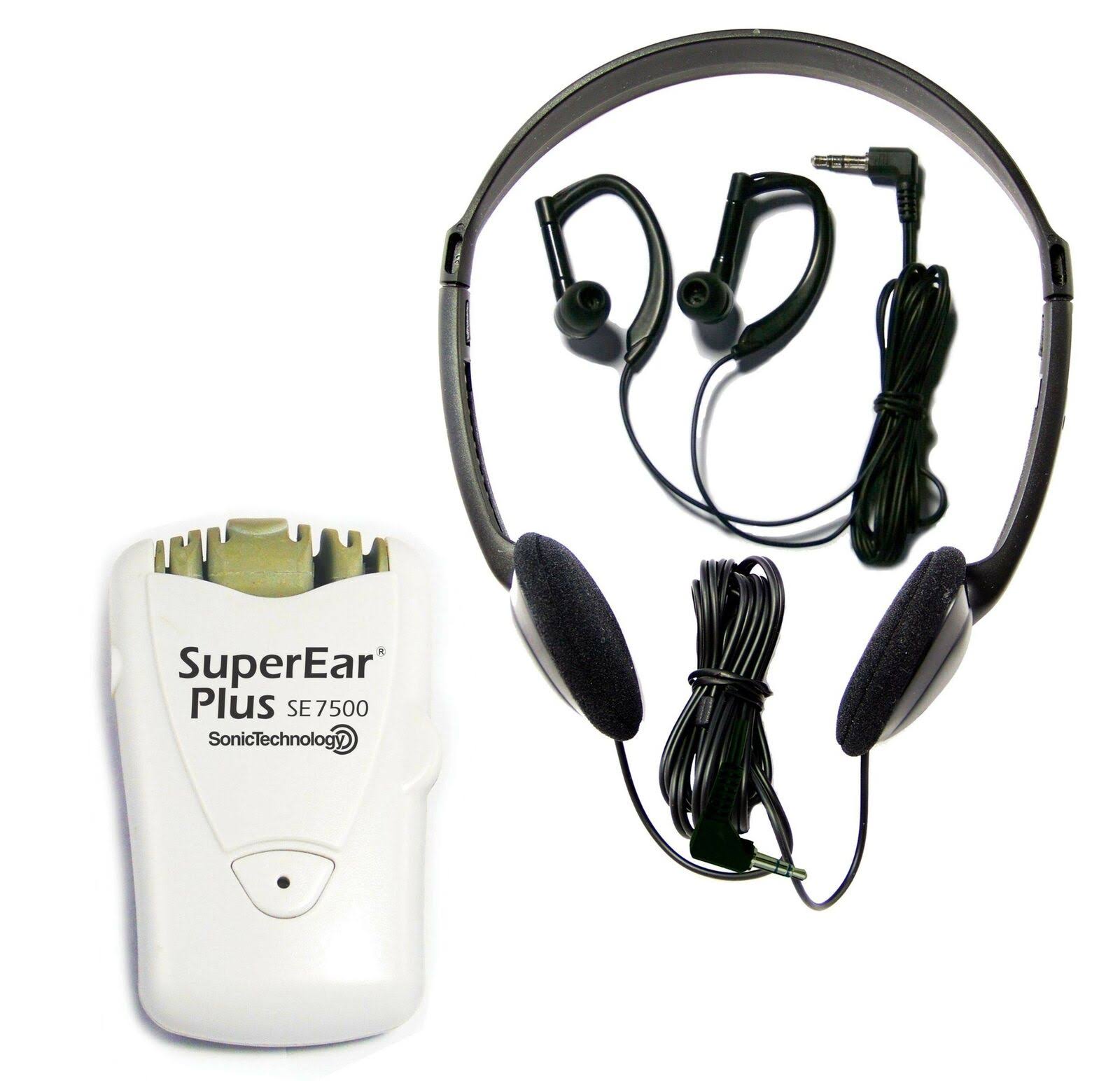 SuperEar Plus Sonic Personal Sound Amplifier SE7500 with Case, Headphones