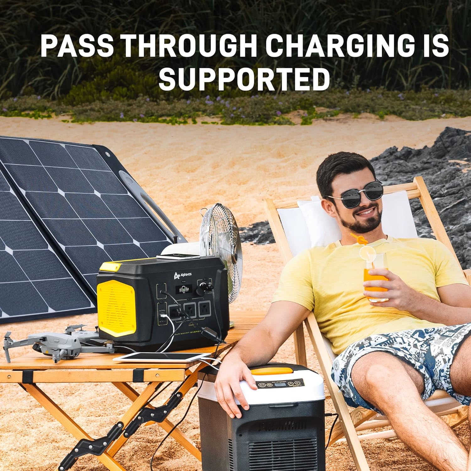 Portable Power Station 1000W, AlphaESS Portable Outdoor Generator 288000mAh Solar Generator with 3 110V AC Outlets, USB C PD 100W, Backup Lithium Battery Power for Home Emergency RV Van Camping Travel