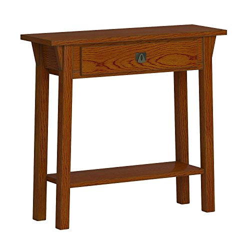 Leick Home 8233 Mission Console Table for Entryway, Wood Sofa Table, Made with Solid Wood, for Living Room, Hallway, Office, Bedroom, Medium Oak Finish