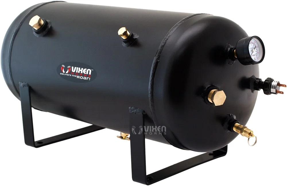 Vixen Horns Train Horn Kit for Trucks/Car/Semi. Complete Onboard System- 200psi Air Compressor, 5 Gallon Tank, 2 Trumpets. Super Loud dB. Fits Vehicles like Pickup/Jeep/RV/SUV 12v VXO8350/11642