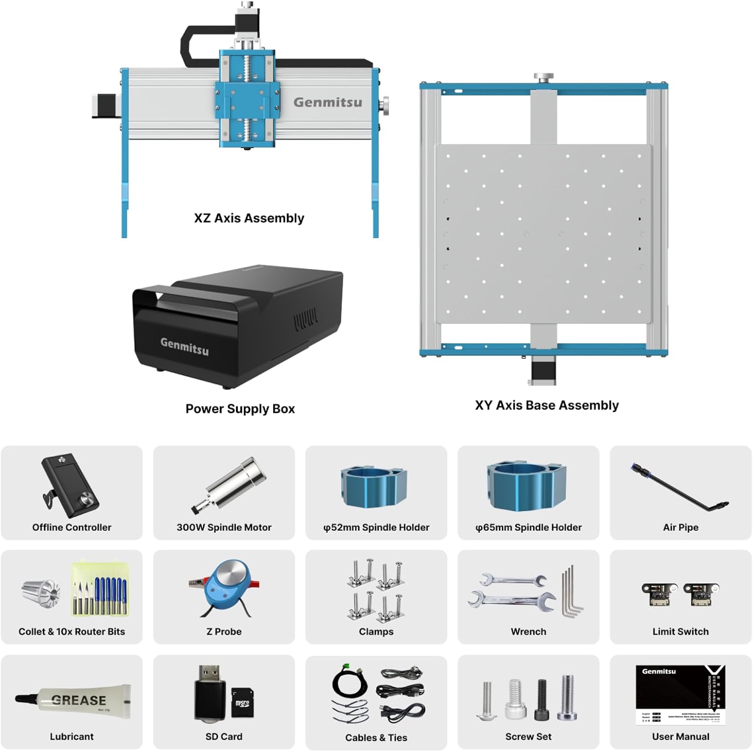 Genmitsu 3030-PROVer MAX CNC Router Machine with Linear Guide & Ball Screw Motion, Achieve ±0.05mm Accuracy for High Precision Metal Aluminum Copper Acrylic Engraving, Supports 4th Axis Rotary Kit