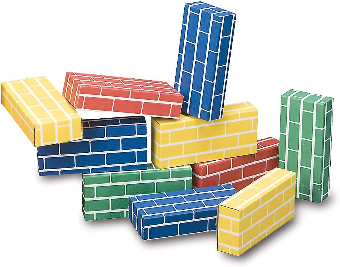 Lillian Vernon Primary Building Bricks- Kids Cardboard Bricks, Each 9 x 4 x 2 (Set of 24) Pack of 2