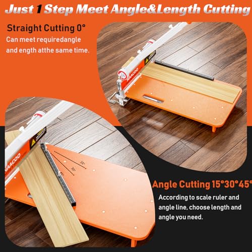 Heavy Duty Laminate/Vinyl Floor Cutter, NAACOO 13” Vinyl Plank Cutter with Wheel – Just 1 Step Meet Angle&Length Cutting, Flooring Tools - Cuts Laminate Floor, Engineer Wood, LVP/T, VCT, SPC, WPC