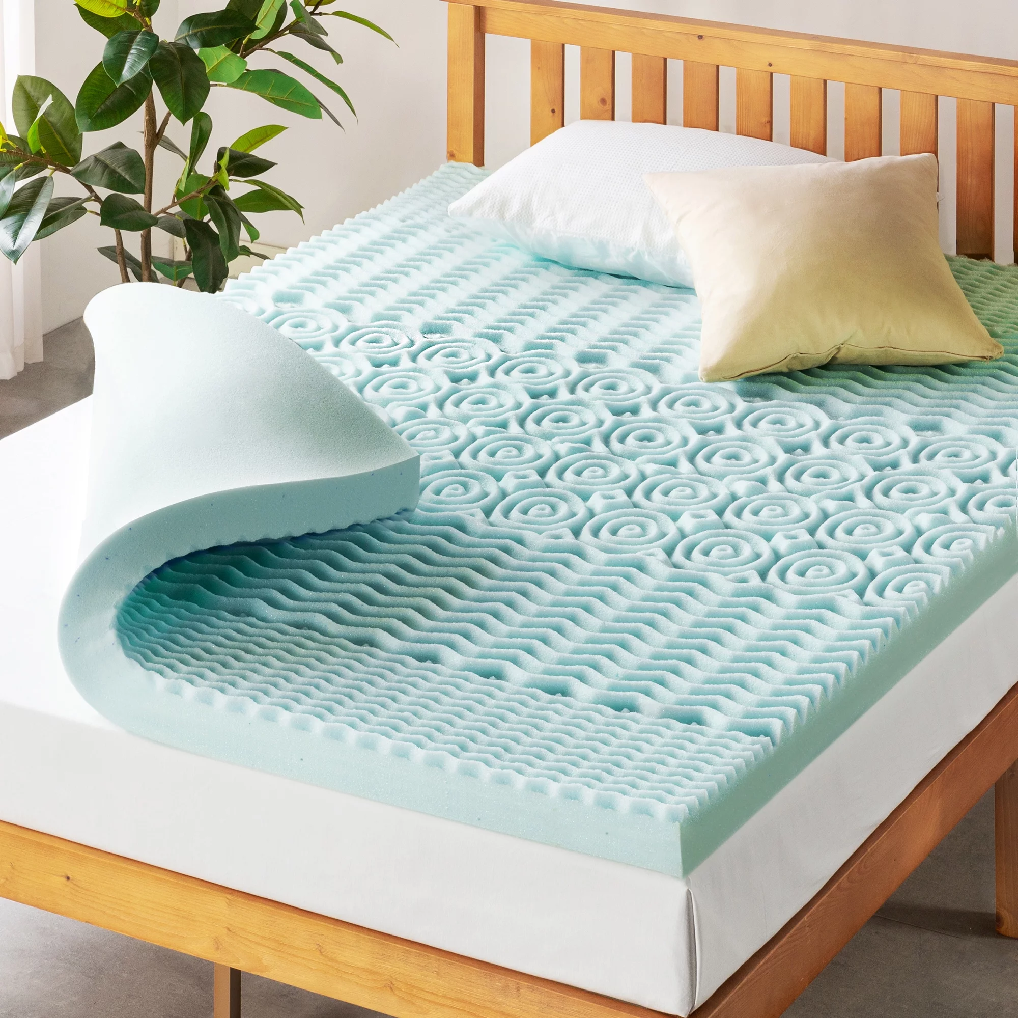 Mellow 4" 5-Zone Cooling Gel Memory Foam Mattress Topper, Full