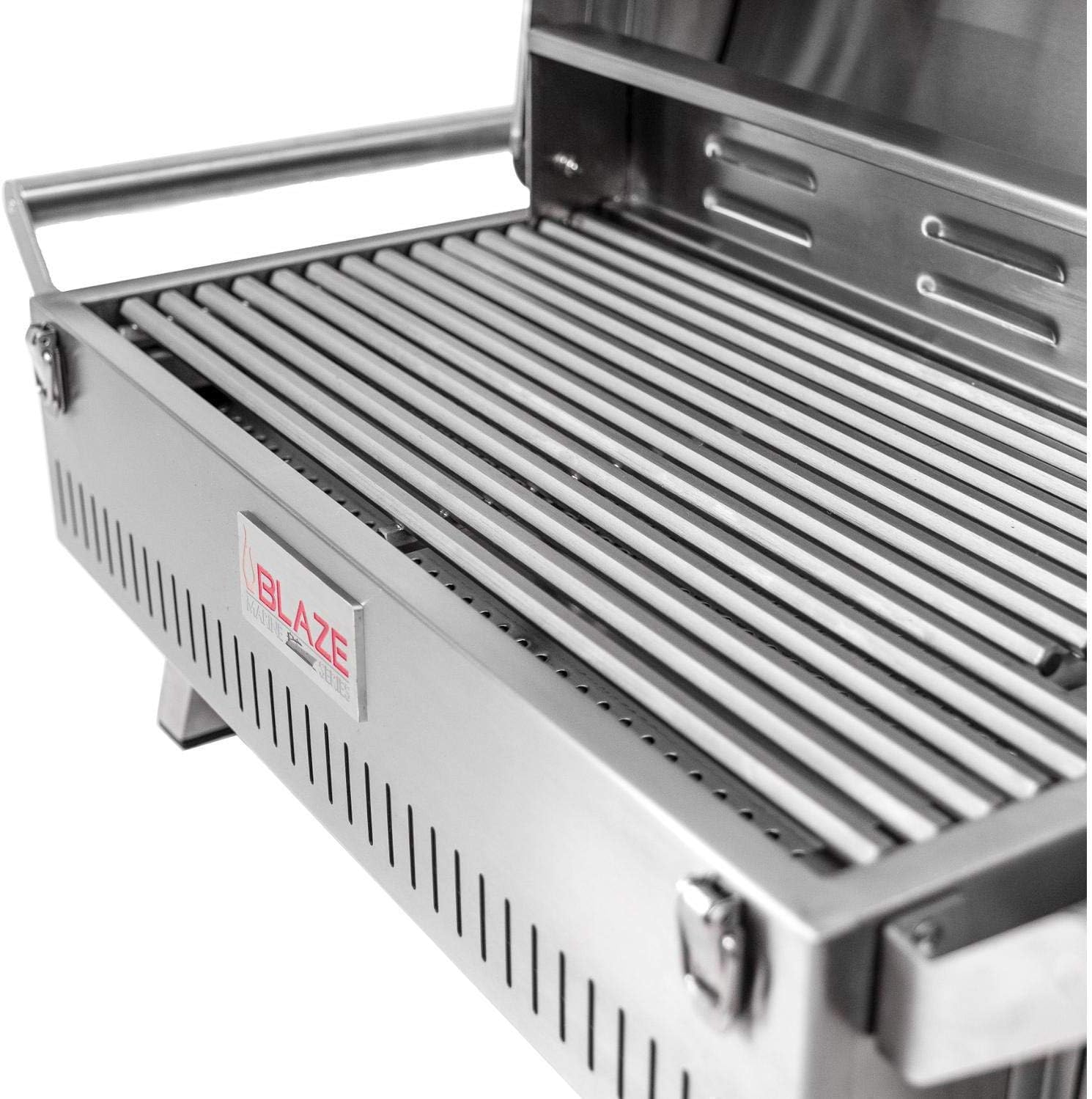 Blaze Professional LUX Marine Grade Portable Propane Gas Grill On Pedestal with Side Shelves - BLZ-1PRO-PRTMG-LP