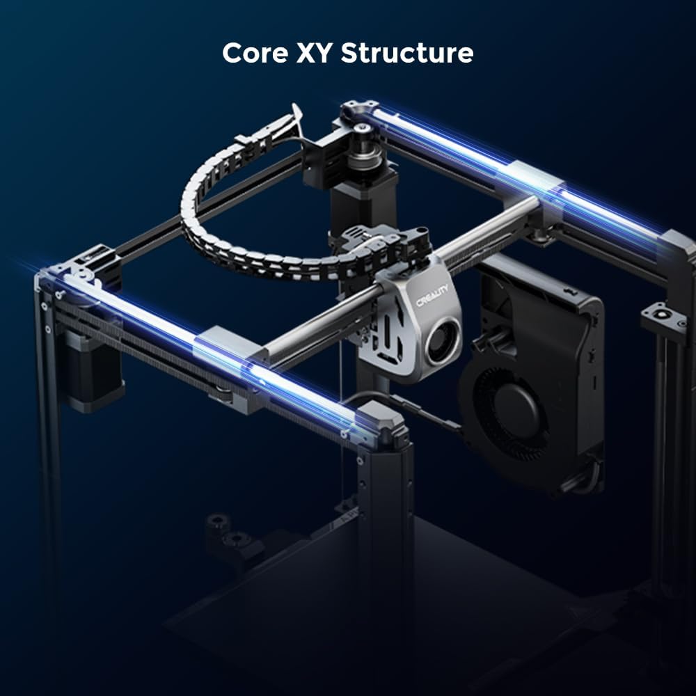 Comgrow Creality K1 3D Printer with 600mm/s Printing Speed Auto Leveling and Filament PLA Black and White