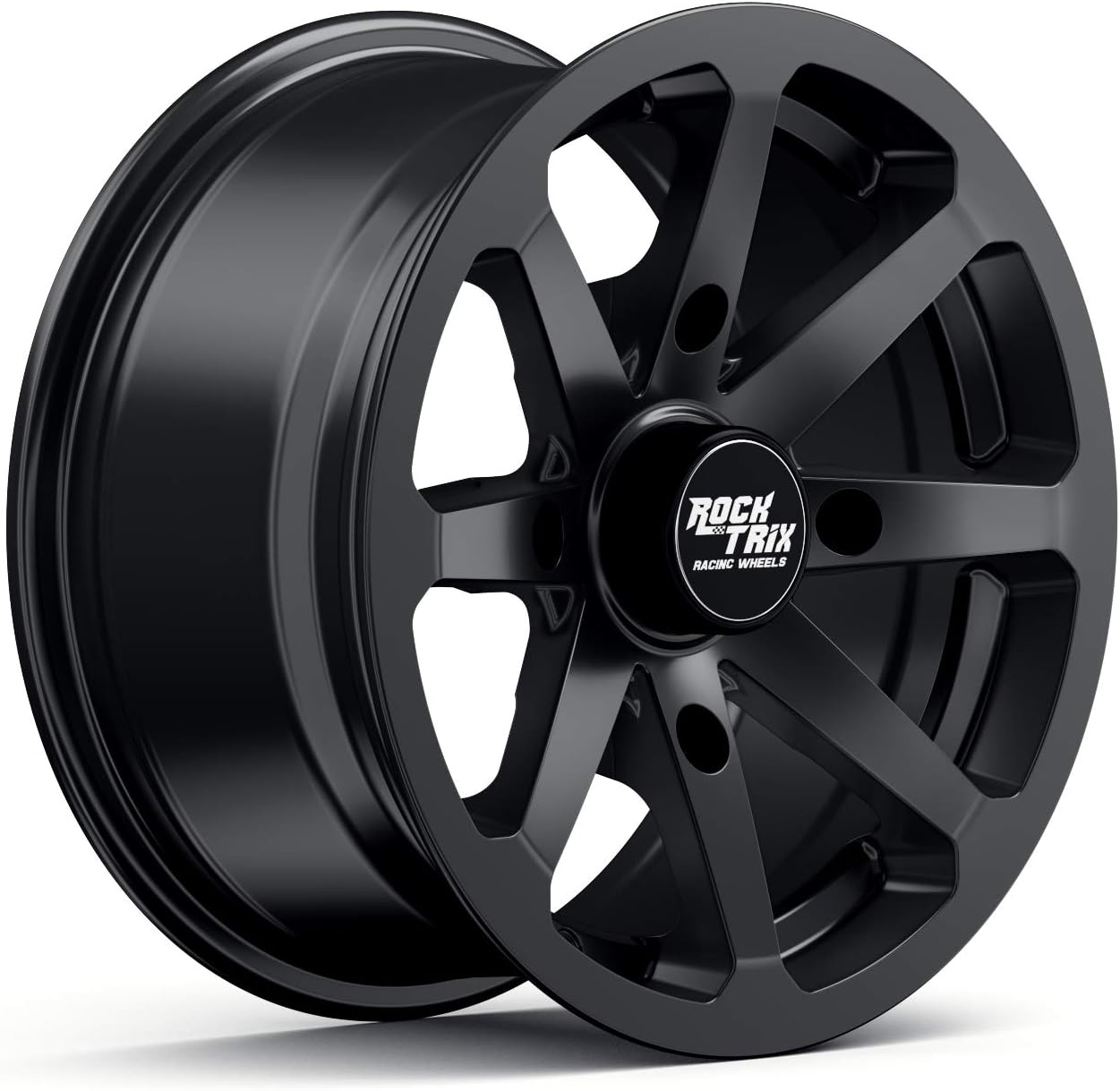 RockTrix RT102 14in ATV Wheel 4x110 Rim | 14x7 | 5+2 Offset | For ATV UTV with IRS (Independent Rear Suspension), Compatible with Honda Kawasaki Yamaha Suzuki 4/110-1pc Single