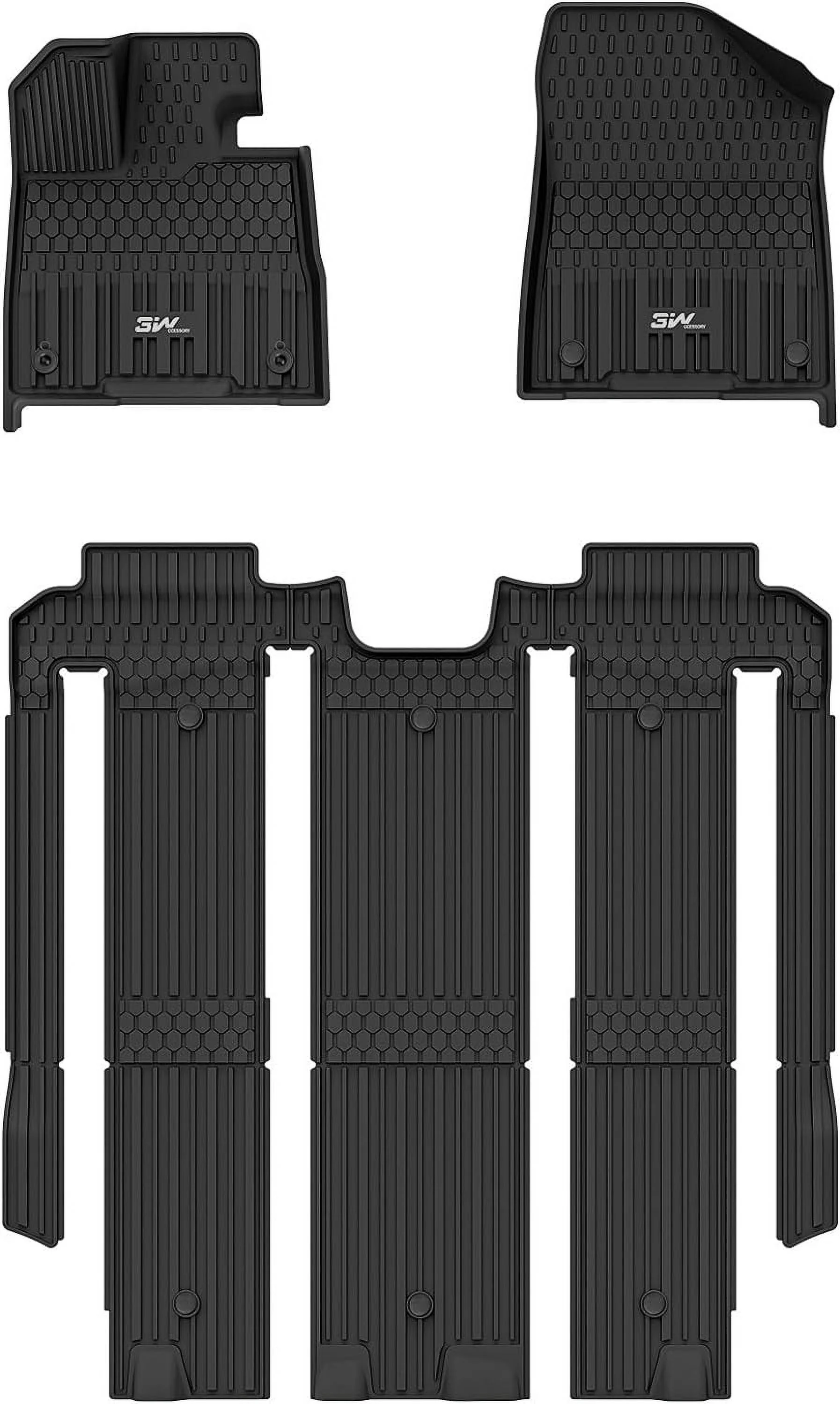3W Floor Mats for 2021-2024 Toyota Sienna 7 Seat Car Floor Liner fit Sienna 7 seat TPE All weather