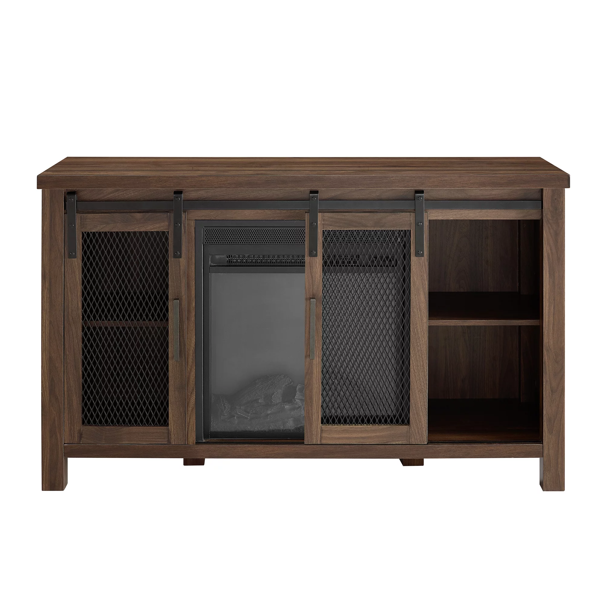 Manor Park Fireplace TV Stand for TVs up to 55", Dark Walnut