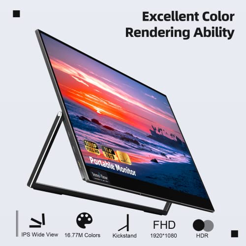 InnoView 18.5 inch Portable Monitor 100HZ 120% sRGB 1080P Portable Laptop Monitor