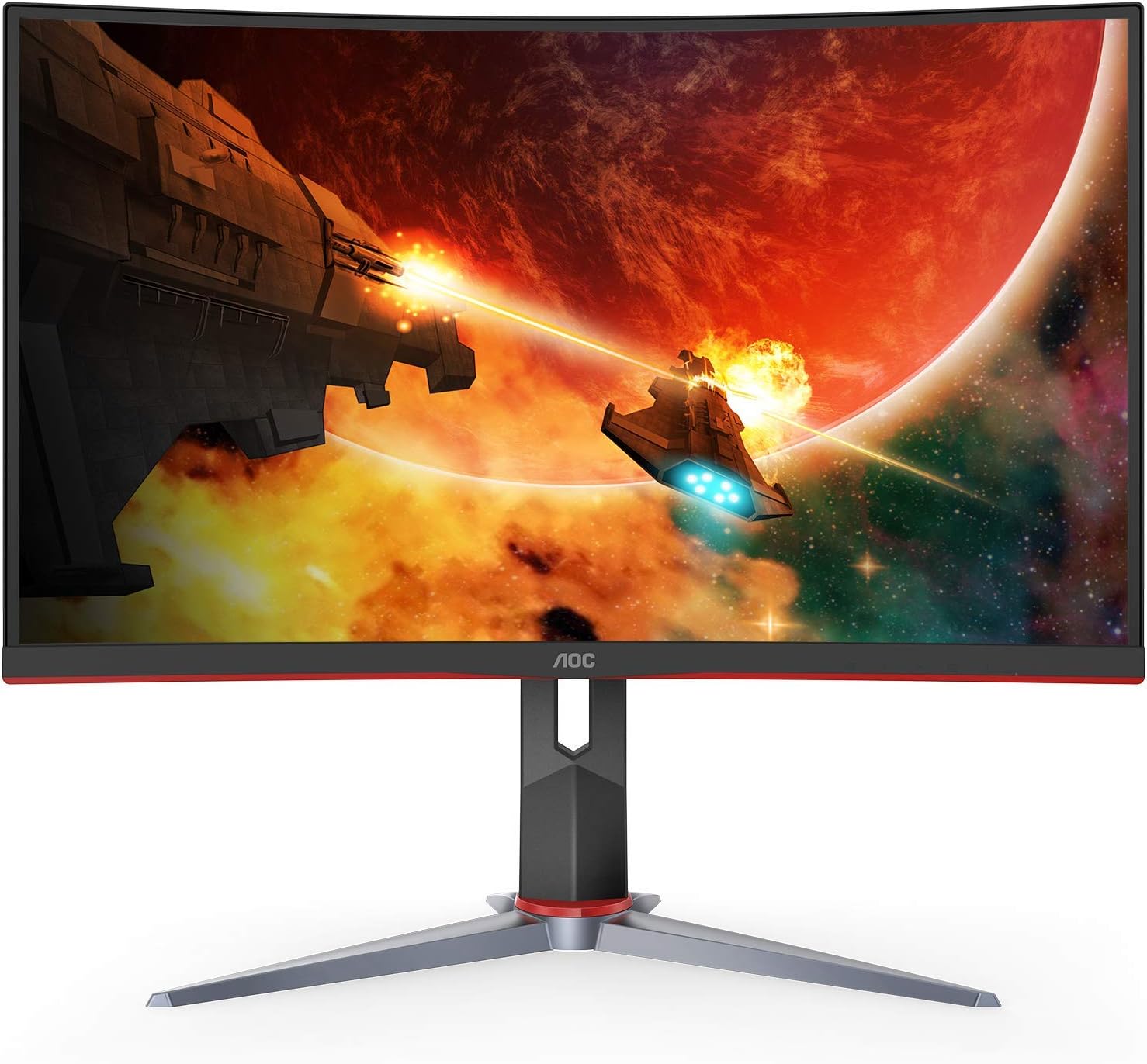 AOC C24G1A 24" Curved Frameless Gaming Monitor, FHD 1920x1080, 1500R, VA, 1ms MPRT, 165Hz (144Hz supported), FreeSync Premium, Height adjustable Black