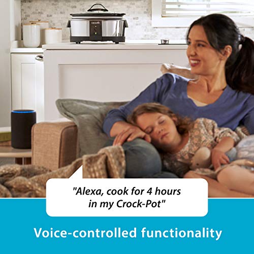 Crock-pot 6 Quart Slow Cooker Compatible with Alexa | Programmable Stainless Steel