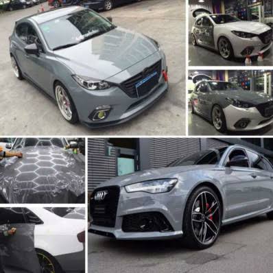Stickerslab Glossy Gray Cement Adhesive Film for Car Wrapping and Tuning 152cm x 200cm - Car Wrapping Films