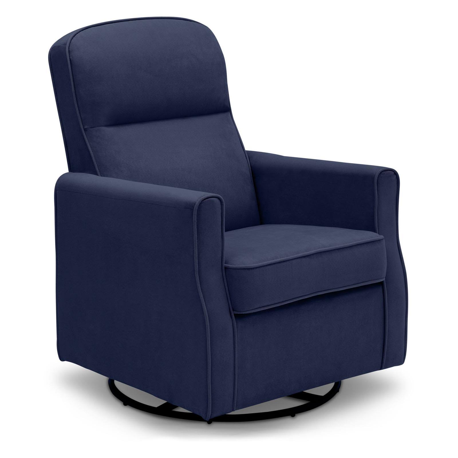 Delta Children Clair Slim Glider Nursery Swivel Rocker Chair - Navy