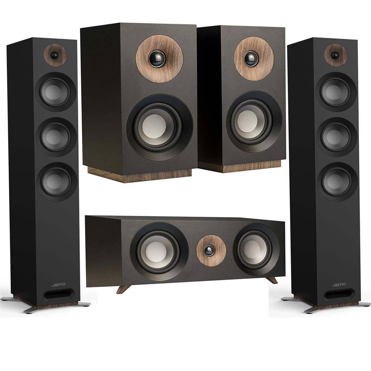 Jamo S 809 Floorstanding Speakers,Black,Pair w/Center Speaker/Bookshelf Speakers