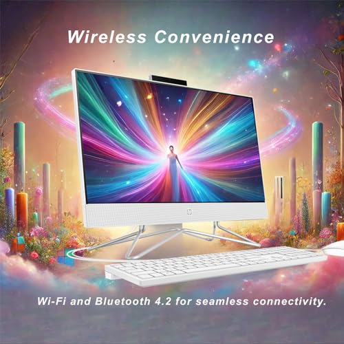 HP All-in-One Desktop Computer, 21.5" 1080P FHD Display, 16GB RAM, 1TB PCIe SSD, Intel Celeron Processor, Webcam, WiFi, HDMI, RJ-45, Wired Keyboard & Mouse, w/WOWPC Bundle, Windows 11 Pro