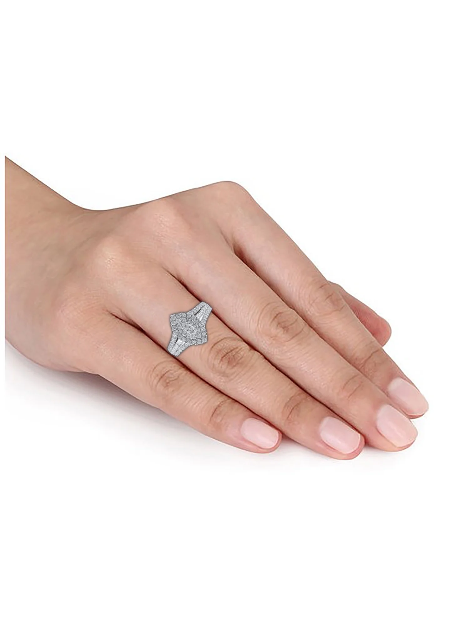 1 Carat T.W. (SI Clarity, H-I Color) Brilliance Fine Jewelry Lab Grown Diamond Engagement Ring in Sterling Silver, Size 5