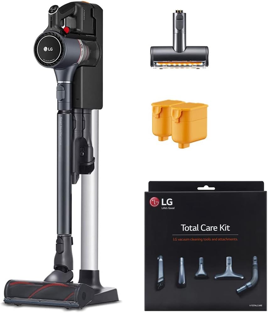 LG A927KGMS CordZero A9 Kompressor Stick Vacuum, Iron Grey Bundle with LG V-Totalcare Vacuum Cleaning Tools and Attachments