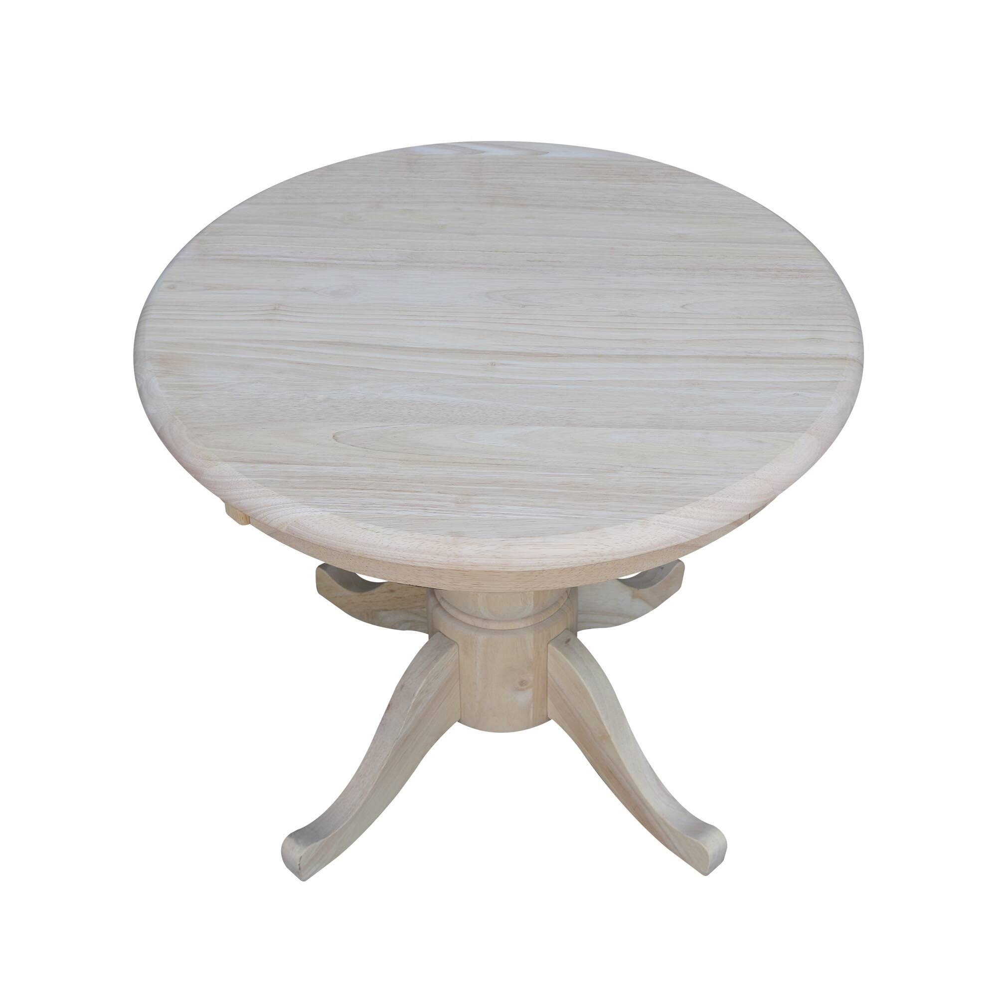 International Concepts Unfinished Round Pedestal Table