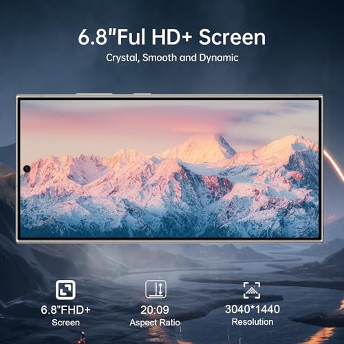 C24 Ultra 5G Smartphone,6+256GB Unlocked Phone, Android 13.0，48+108MP Zoom Camera,6.8" HD+ Display, Long Battery Life 6800mAh,Dual SIM 5G Cell Phone, Dual SIM,Build-in Pen Phone (Feather Yellow)