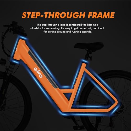 Cityone Electric Bike for Adults 26" Step-Through 22MPH Ebike with 2.1" Tire,UL2849 Certified Built-in Removable Battery,Peak 750W Motor Ebikes with 7 Speed, Commuter E Bicycle