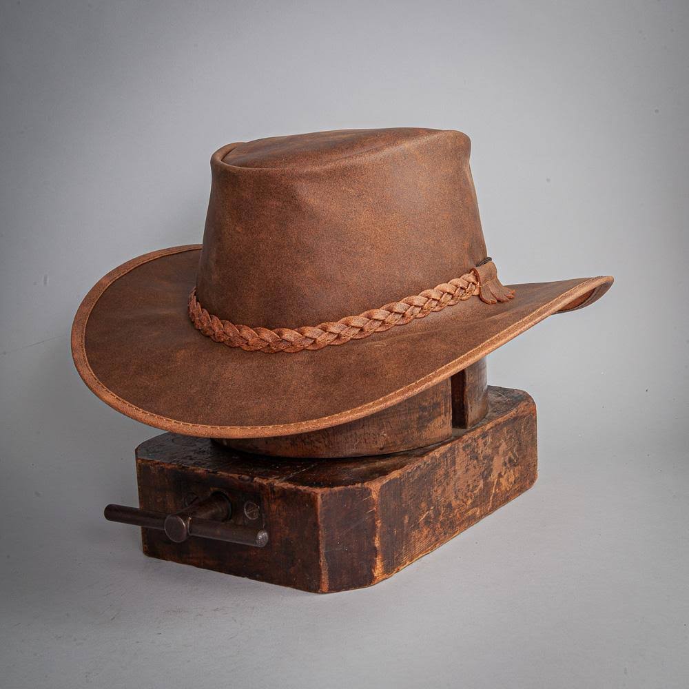Men&s Crusher Leather Hat - Copper