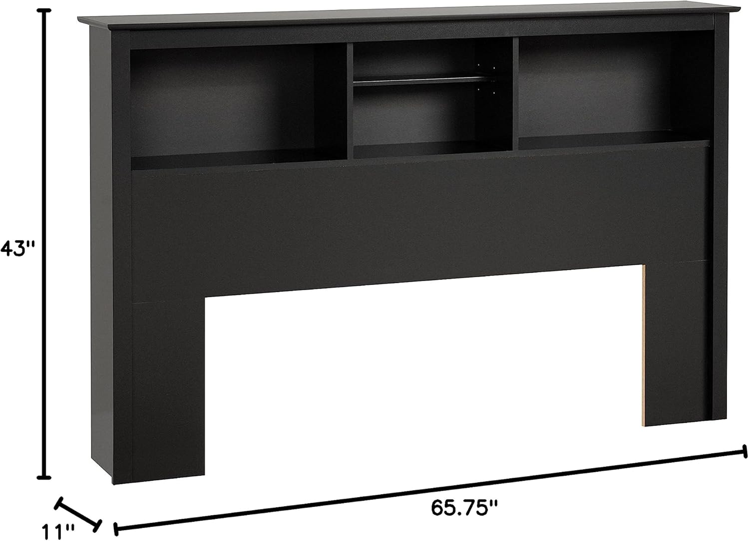 Prepac Full Mate's Platform Storage Bed with 6 Drawers, Black Freestanding Full/Queen Headboard with Bookcase