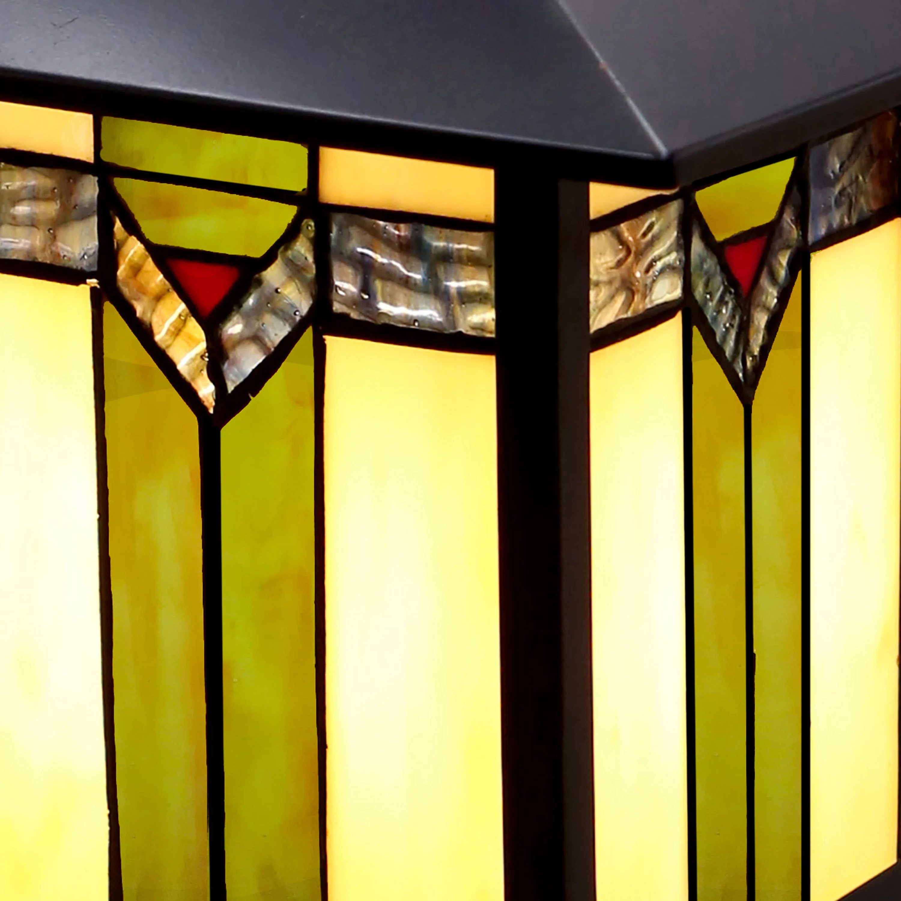 River of Goods Southwest 1-Light Bronzed Outdoor Stained Glass Wall Sconce