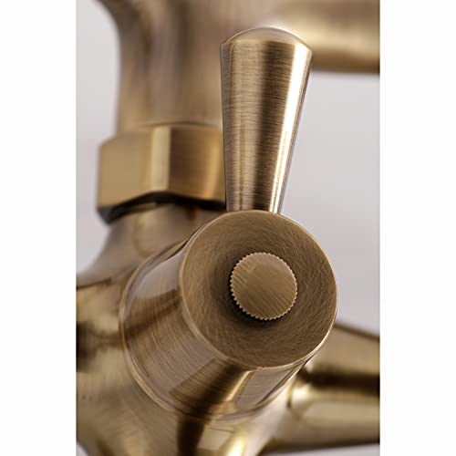 Kingston Brass KS265SB Tub Wall Mount Clawfoot Tub Faucet with Hand Shower, Brushed Brass