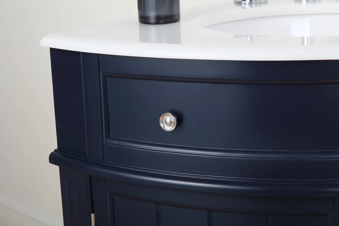 24" Benton Collection Thomasville Dark Blue Corner Bathroom Vanity ZK-47588NB