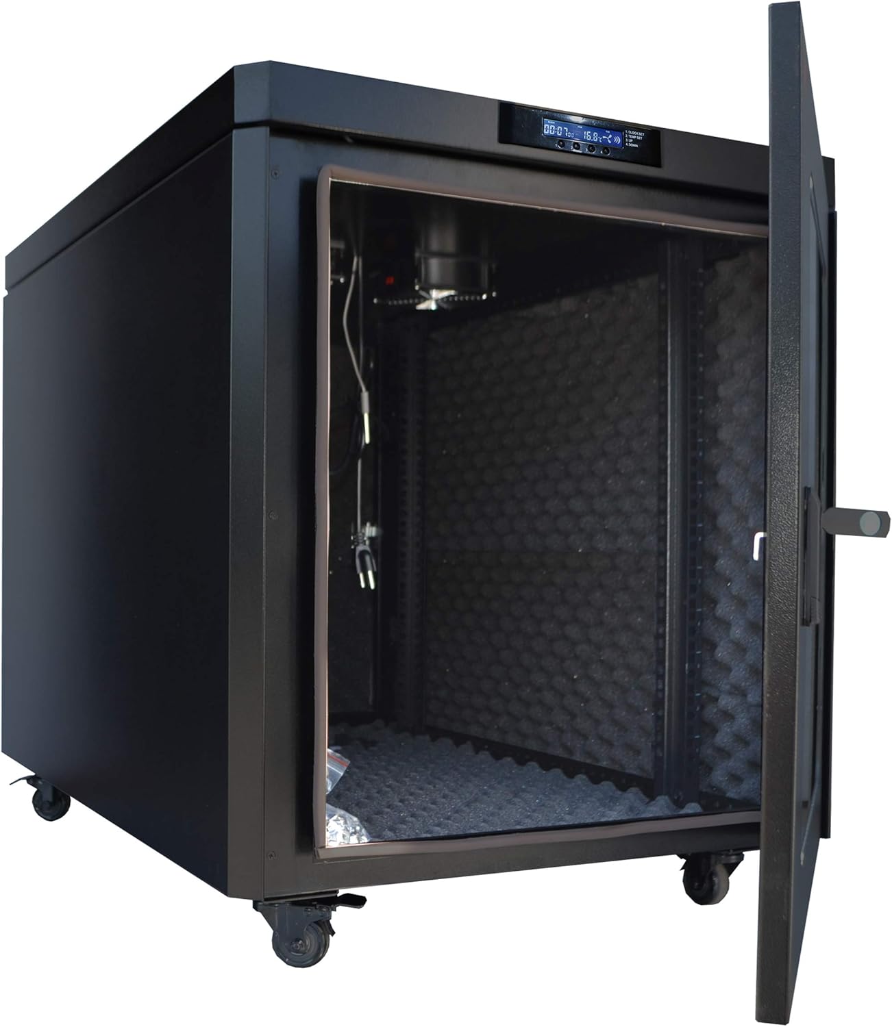 Sysracks 12U 35 inch Depth Soundproof Server Rack Cabinet Quiet Server Cabinet Enclosure Silent Acoustic Server Rack up to 36% Noise Reduction