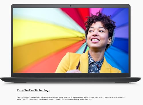 DELL 2024 Inspiron 15 Business Laptop, 15.6" Full HD LED, AMD Ryzen 5 5500U,with Microsoft Office 365, 8GB RAM, 512GB PCIe SSD, Webcam, WiFi, Win 11 Home, Long Battery Life, Carbon Black