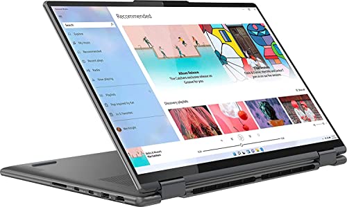 Lenovo Yoga 7i 16 inch 2.5K Touchscreen (2560 x 1600) 2-in-1 convertible Laptop computer, Intel Evo Platform, Core i5-1240P, 8GB Memory, 512GB SSD, Backlit Keyboard, Storm Grey