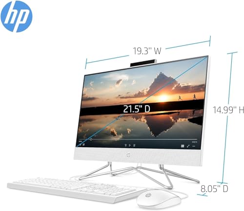 HP All-in-One Desktop Computer | 21.5" FHD 1920 x 1080 Display | 32GB RAM | 1TB Storage | Wired Keyboard & Mouse | Webcam | RJ-45 | Intel Dual-Core Processor | w/WOWPC Bundle | Windows 11 Pro