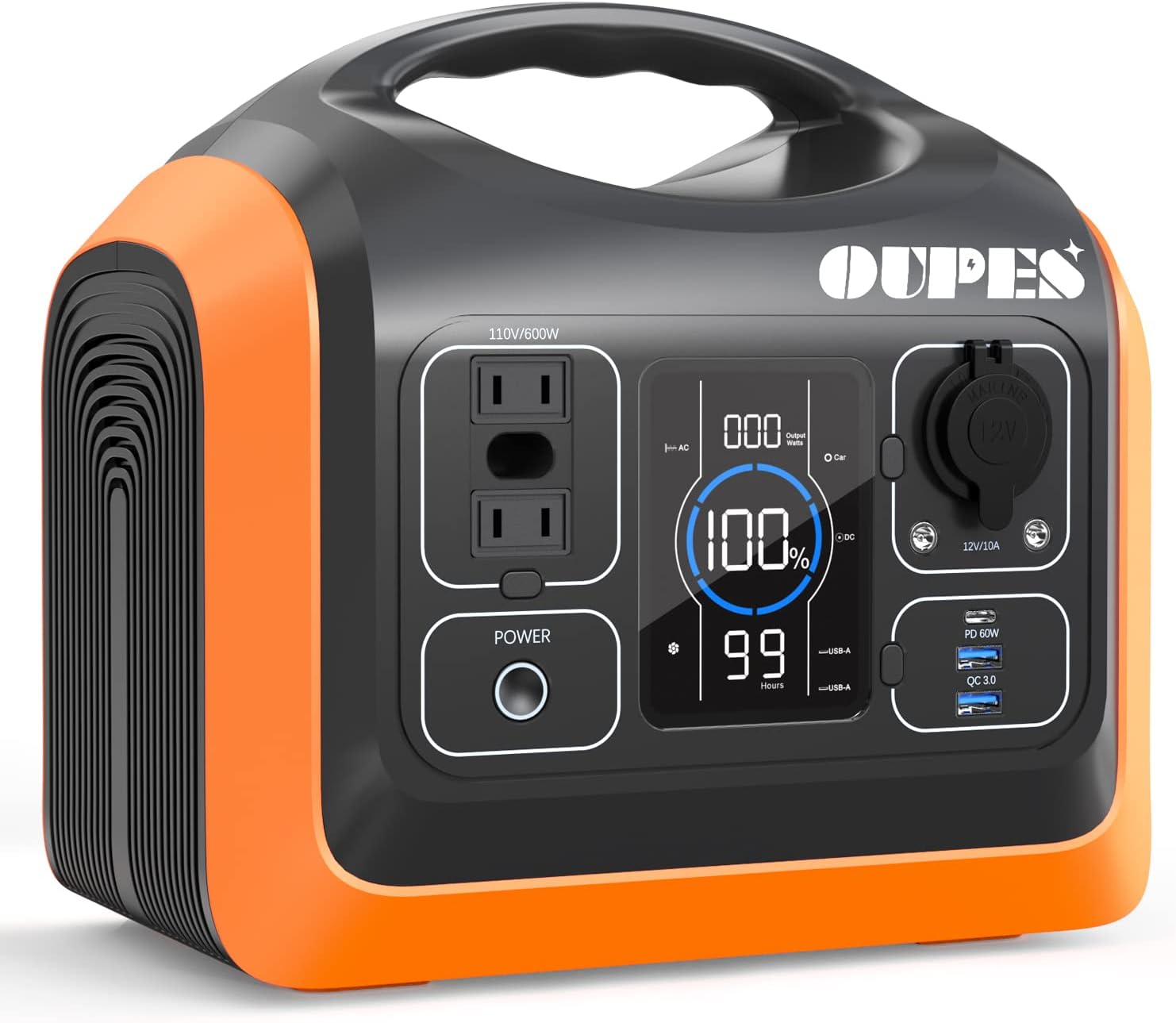 OUPES Solar Generator 1800W/1488Wh w/ 2 X 100W Foldable Solar Panel, Portable Power Station (Peak 4000W) 10 AC Outputs, LiFePO4 Battery w/ 3x 110V AC Outlets for Outdoors Adventure Travel Camping RV Emergency