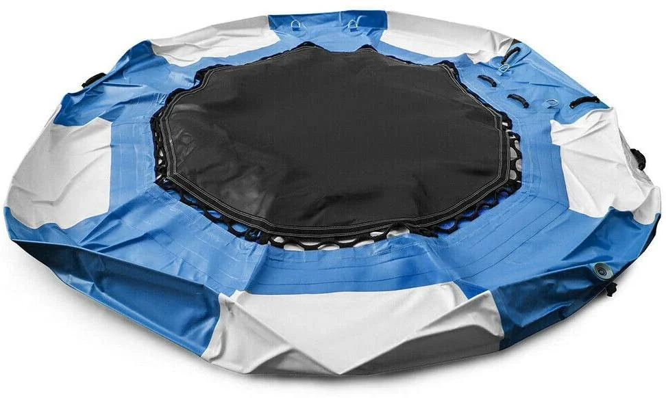 Oukaning 17Ft Inflatable Water Trampoline Bouncer Jump Float Swimming Pool Beach Ring Platform Jump Floated 400kg/ 880lb
