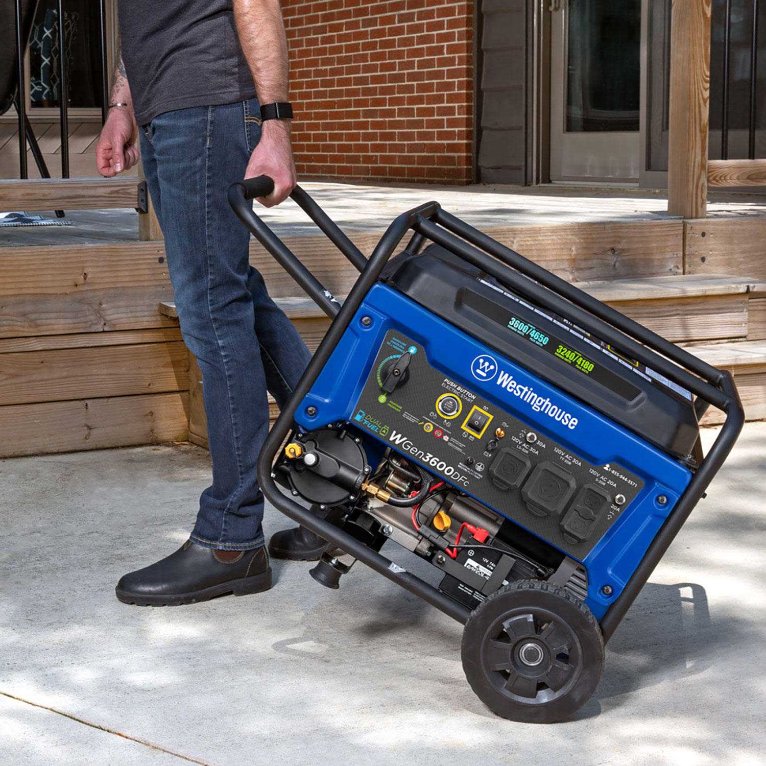 Westinghouse 4650 Watt Dual Fuel Portable Generator Remote Electric Start WGEN3600DFC - Shop Hardware Tools Online Store