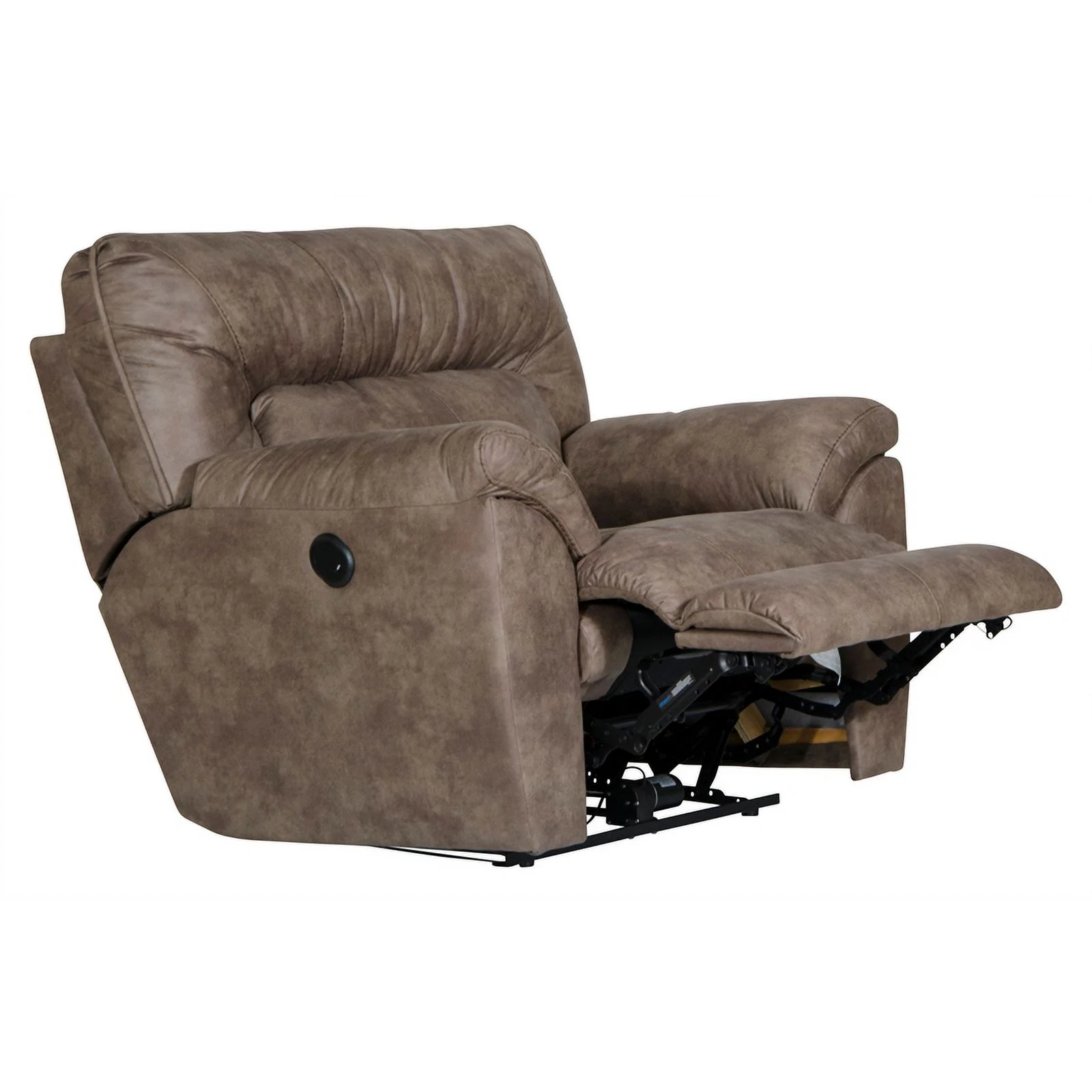 Catnapper Thompson Power Wall Hugger Recliner in Brown Polyester Fabric
