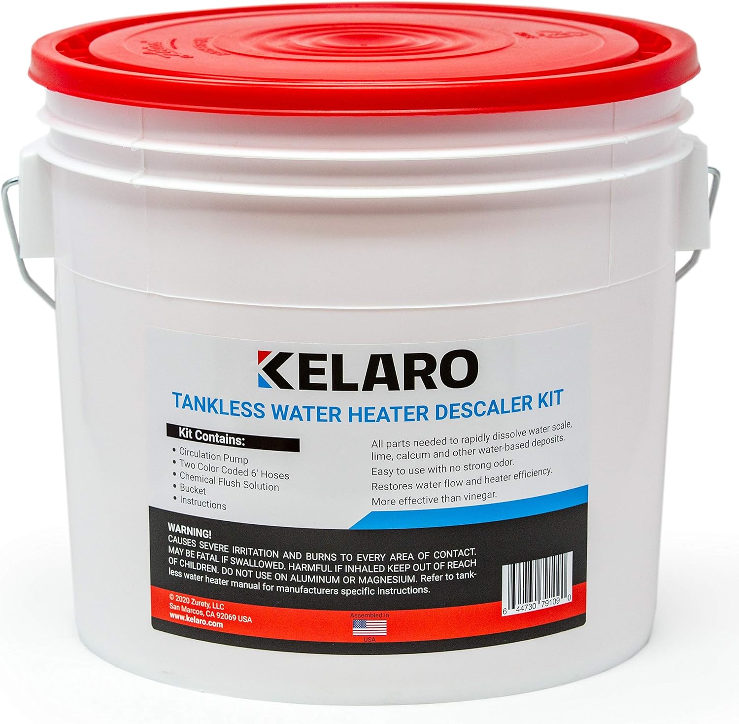 Kelaro Tankless Water Heater Flushing Kit with Rectorseal Calci-Free Descaler
