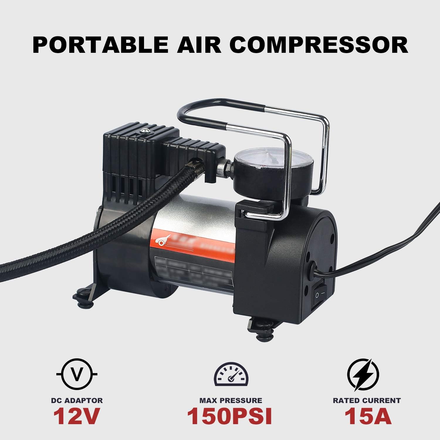AUTODECO Car Roadside Emergency Kit - 118-Piece Premium Heavy Duty Car Roadside Emergency Kit - Jumper Cables Portable Air Compressor Tow Strap Multifunctional Hammer Shovel, etc.