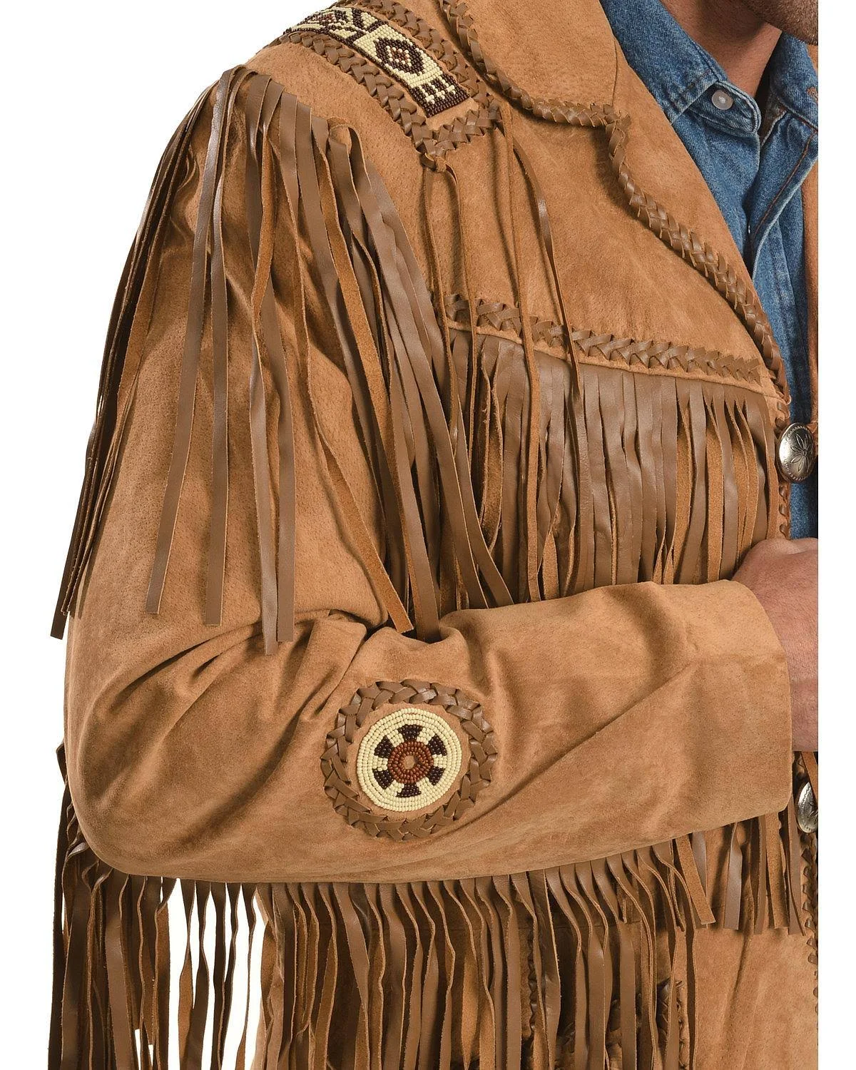 Scully Men&s Western Leather Fringe Coat